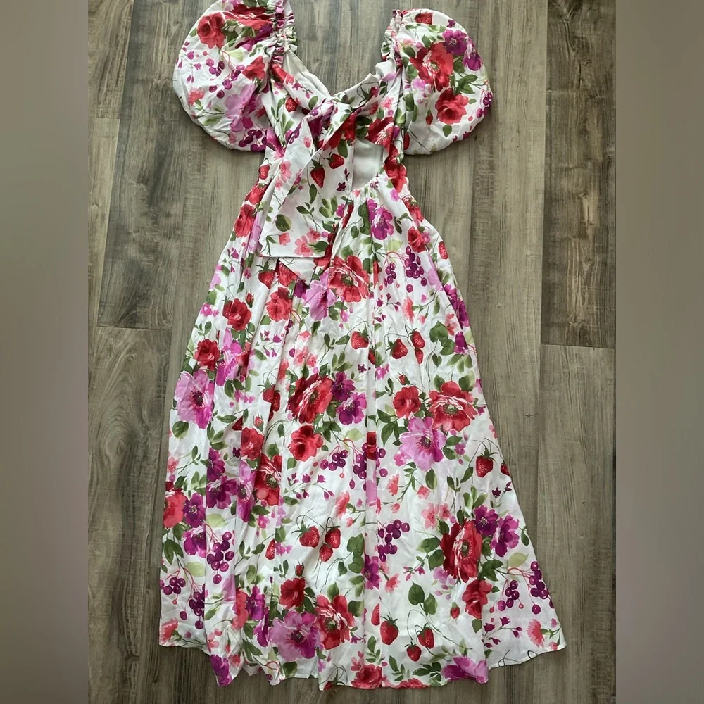 Abercrombie & Fitch Hardware Drama Puff Sleeve Maxi Dress size Small
